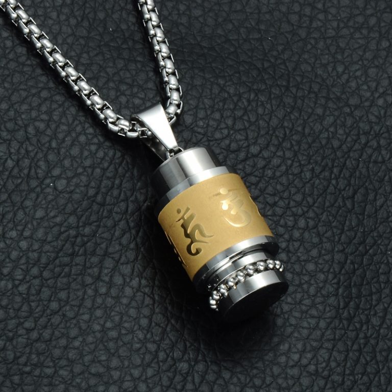Collier pendentif Om Aum bleu 3666052466064